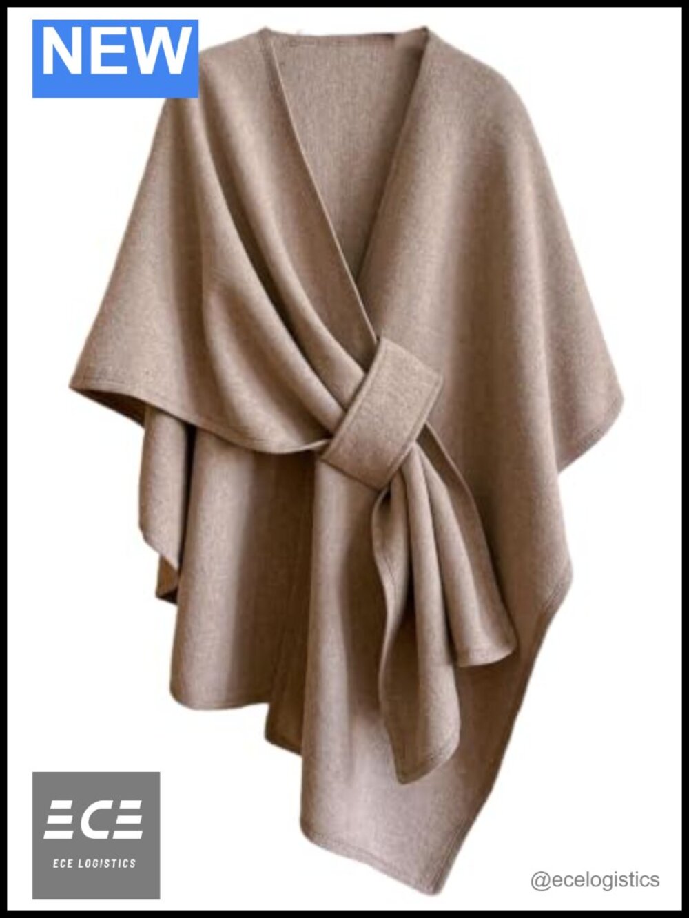 Knitted Shawl Wrap Chunky Cozy Cardigan Cape Scarf for Women